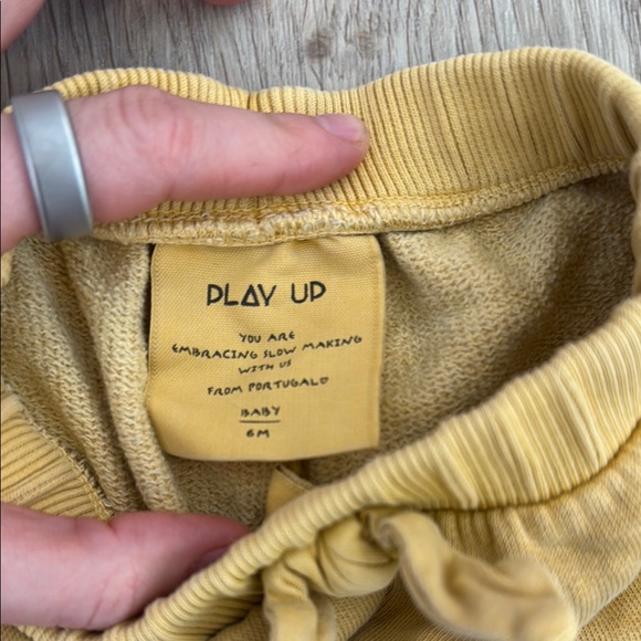 Play Up Yellow Cotton Knit Baby Shorts - Picture 3 of 3